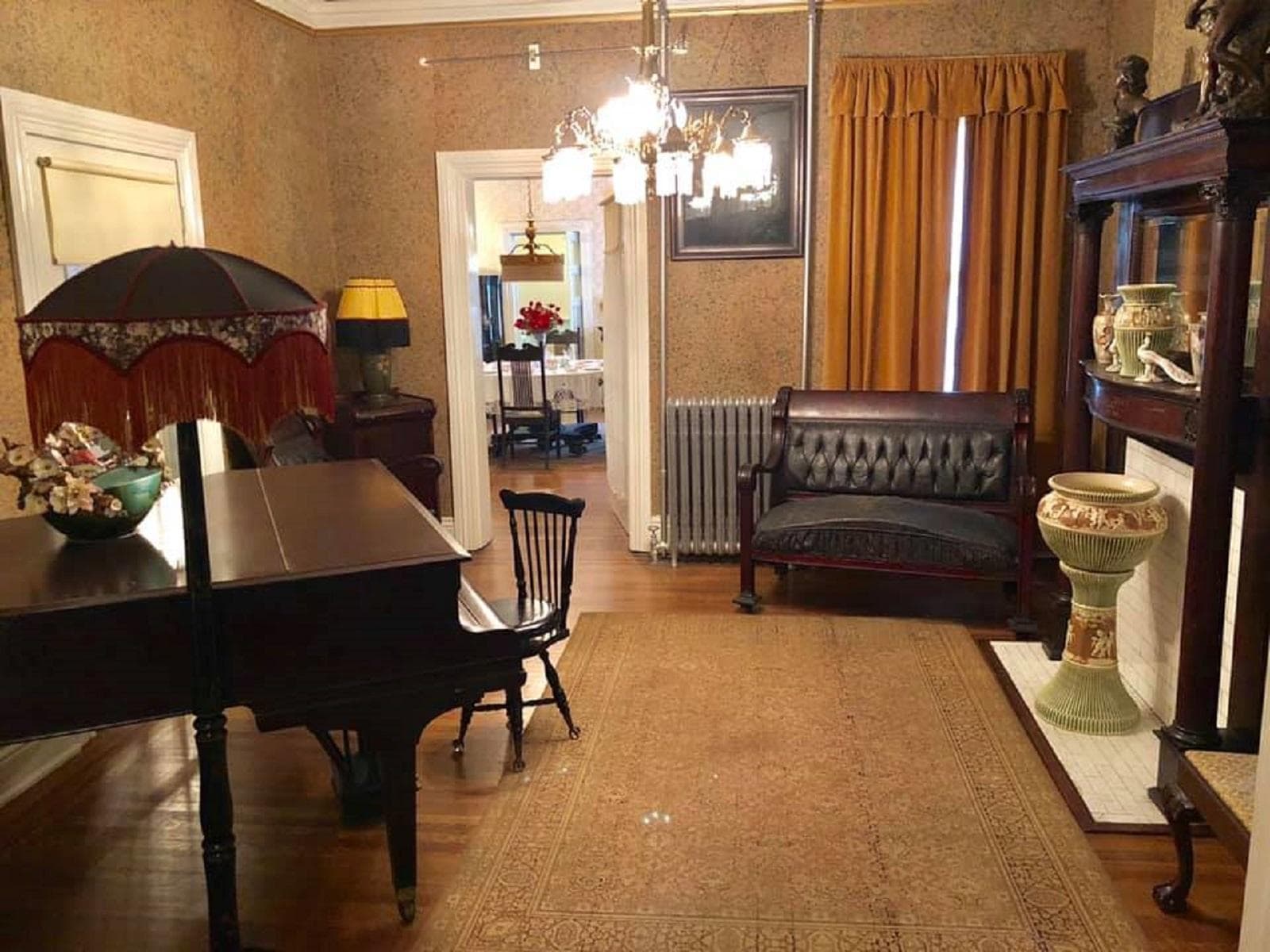 The back parlor served as an entertainment location for the Walker family