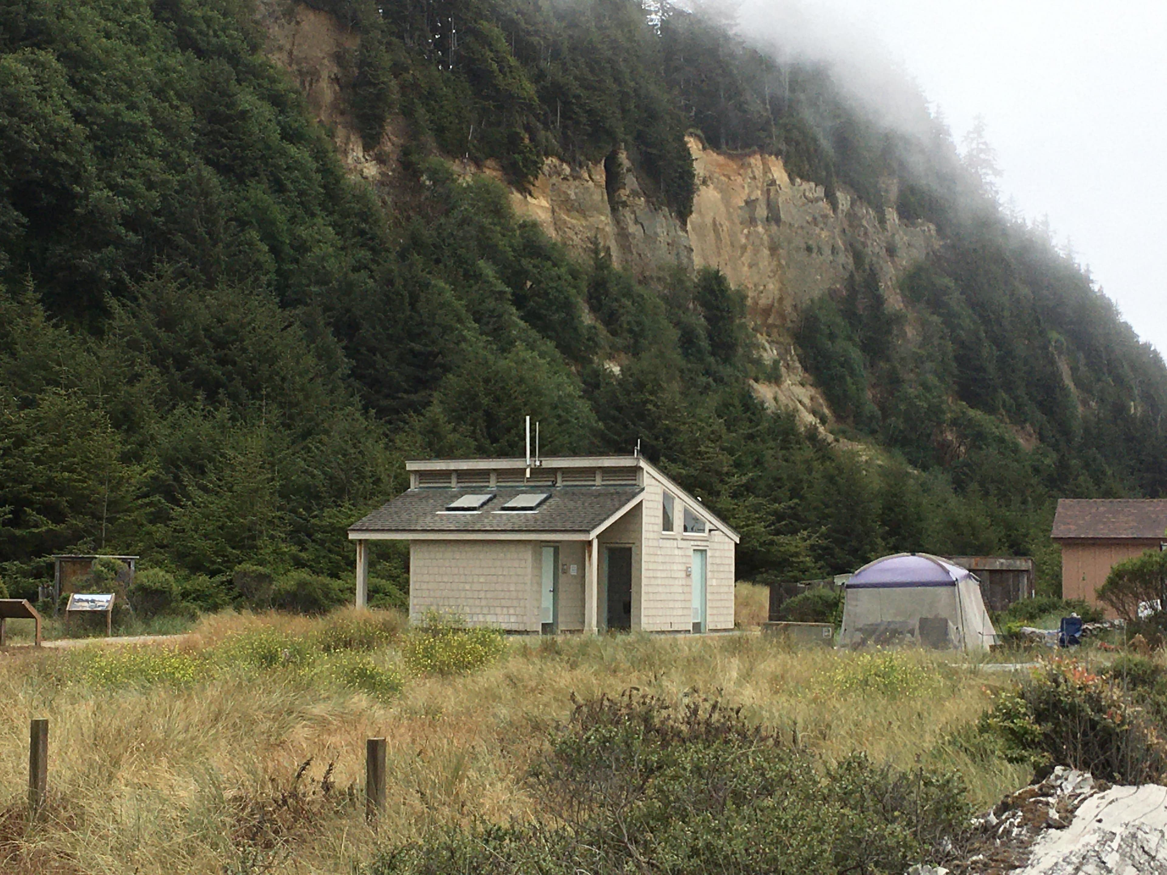 Basic facilities are located at this cliff-side campground.