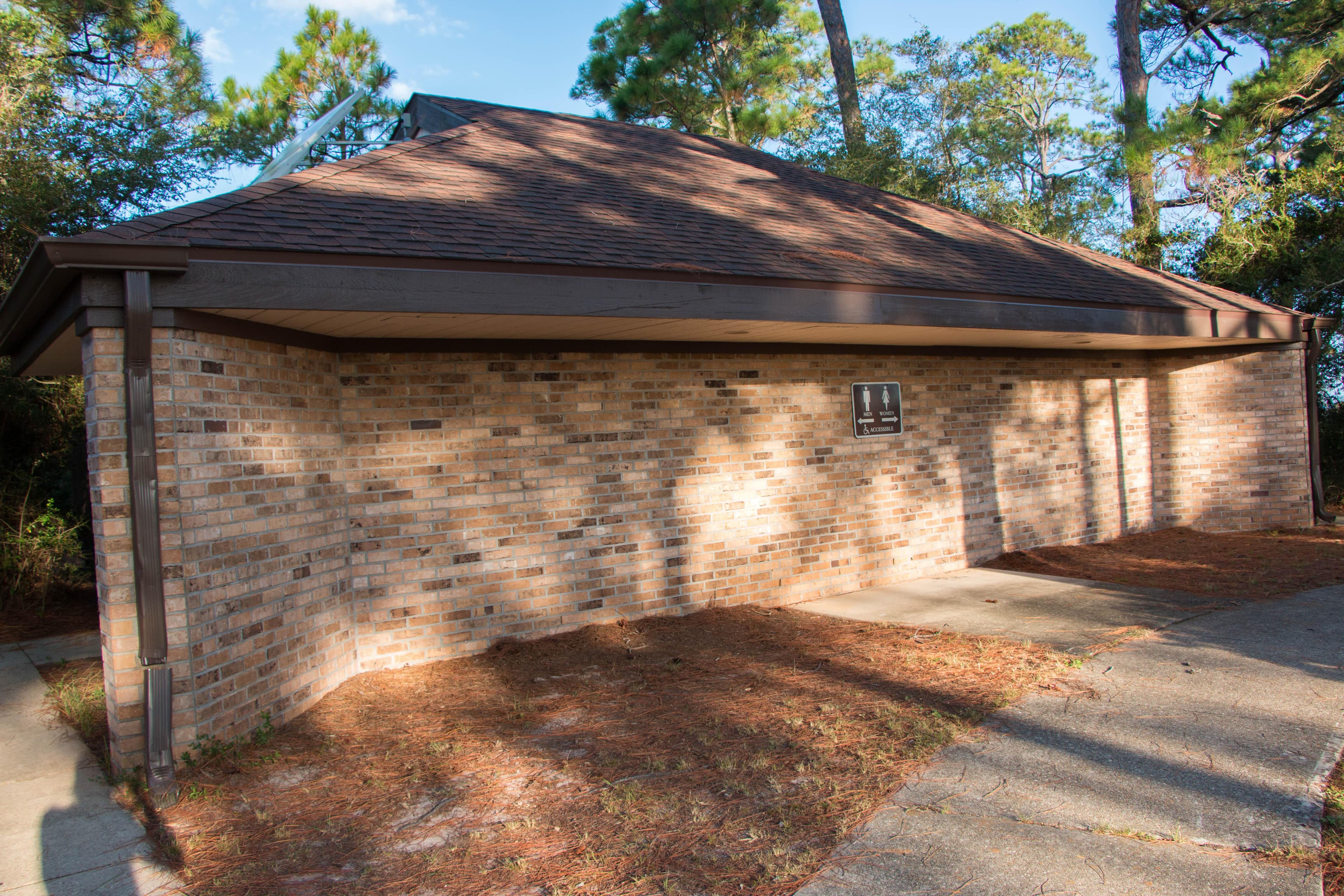 The youth campground has flush toilet restrooms and outdoor showers.