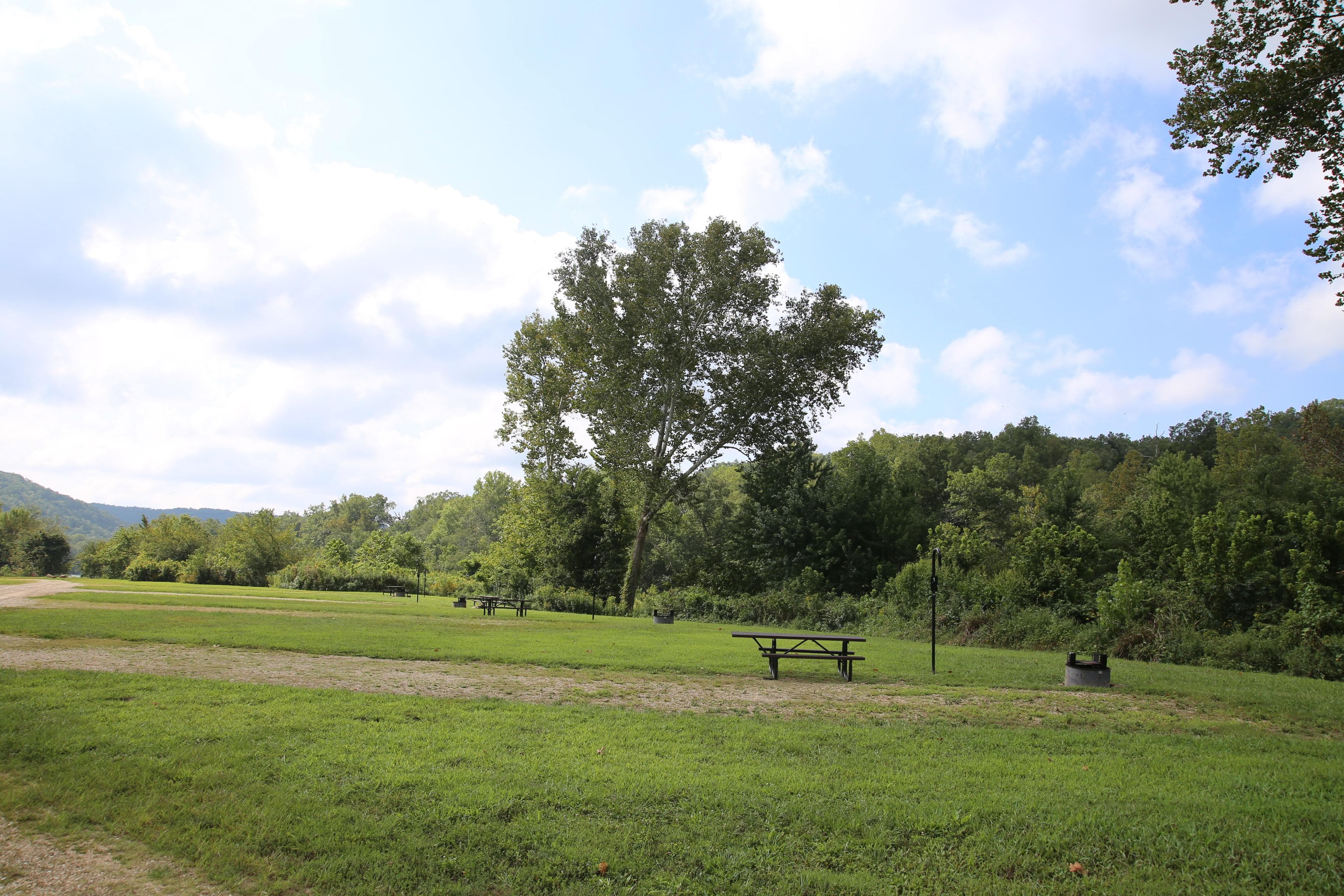 Campsites at Powder Mill offer basic amenities.