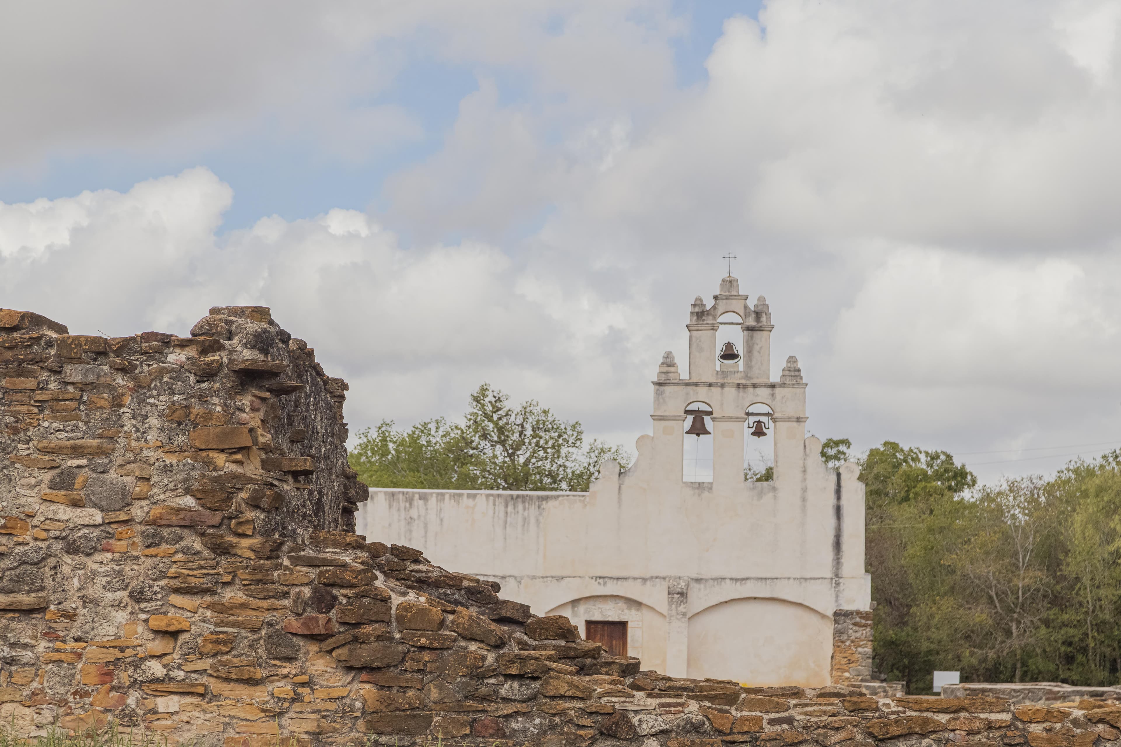 Mission San Juan church and stone ruins.