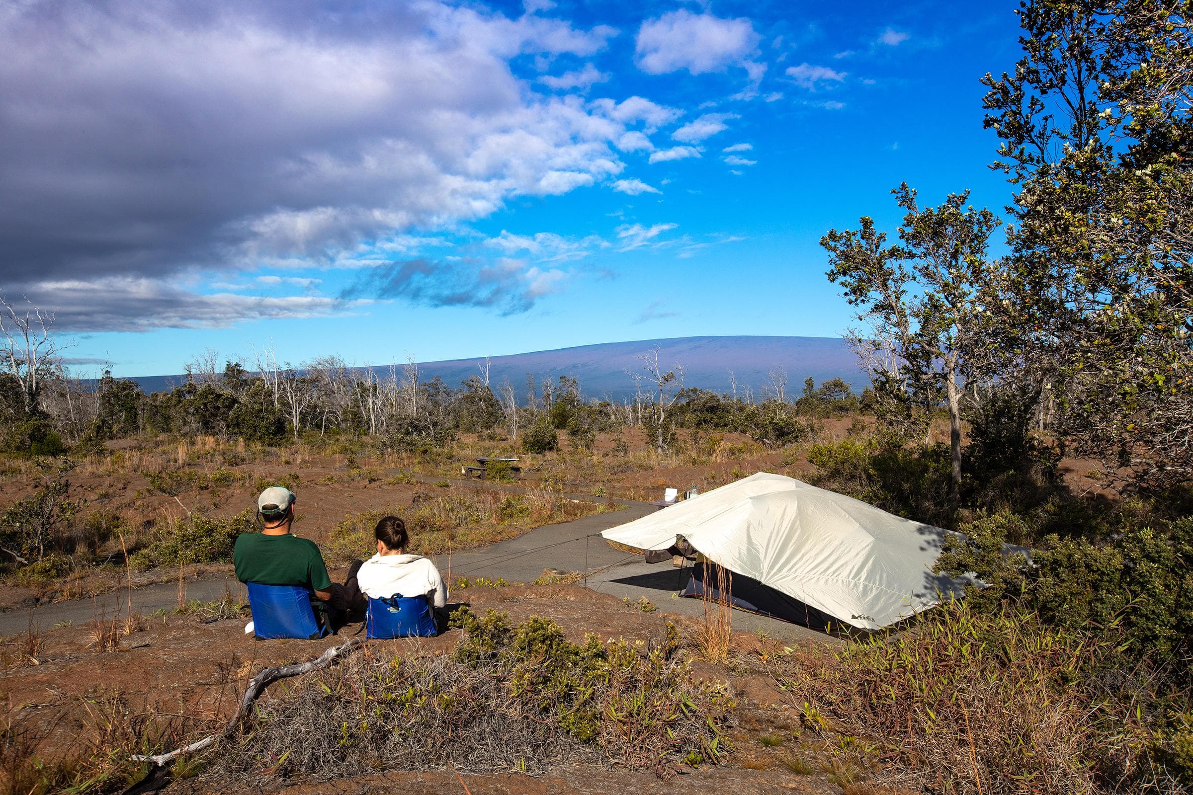 Kualanaokuiki Campground on the slopes of Kīlauea
