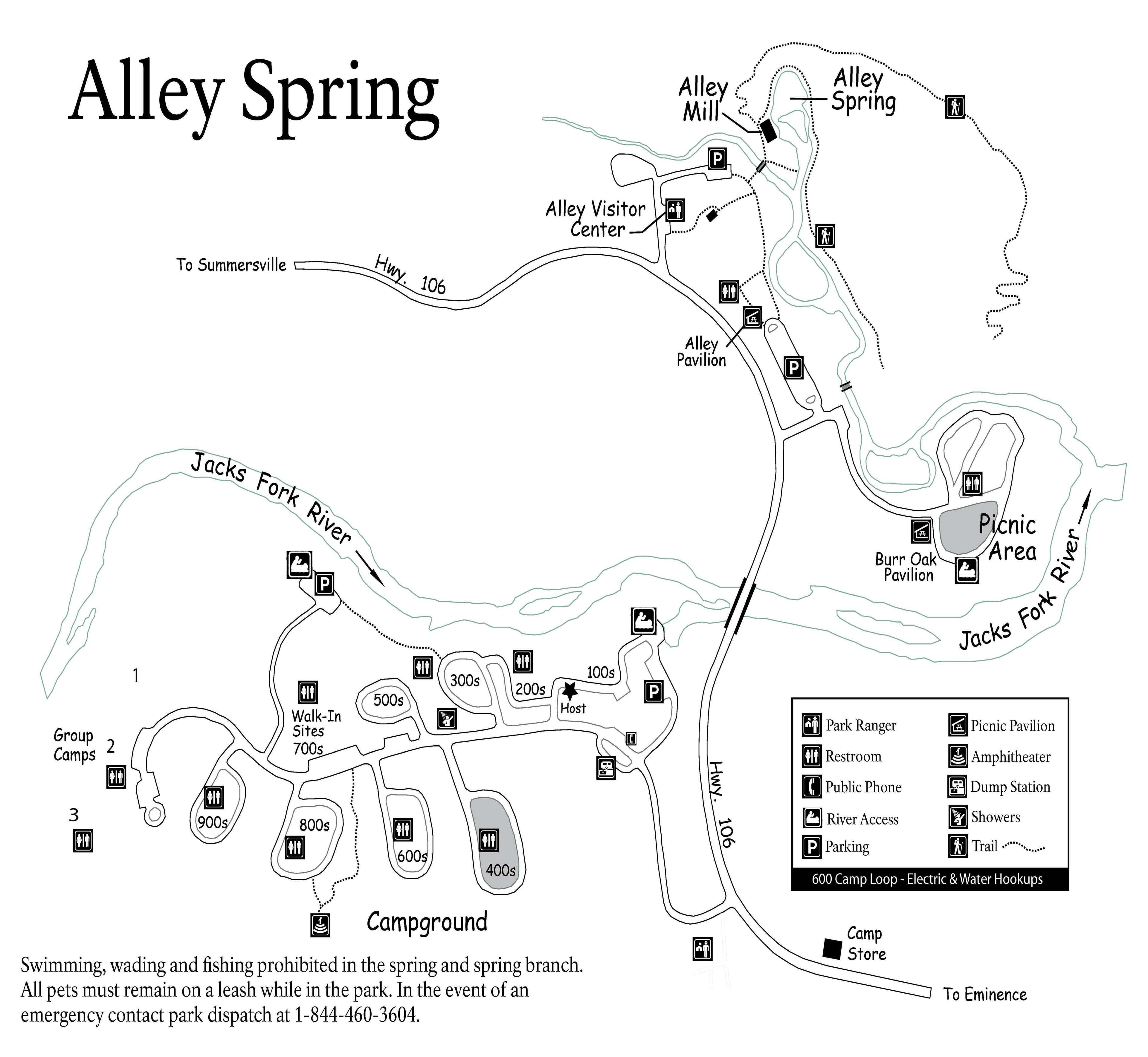 Alley Spring Campground Map