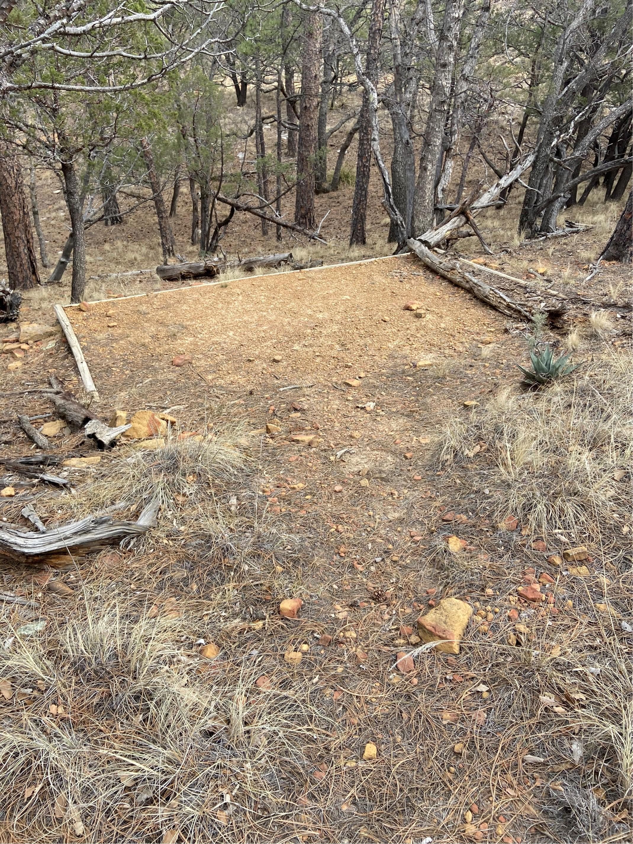 One of the five tent pads at Wilderness Ridge