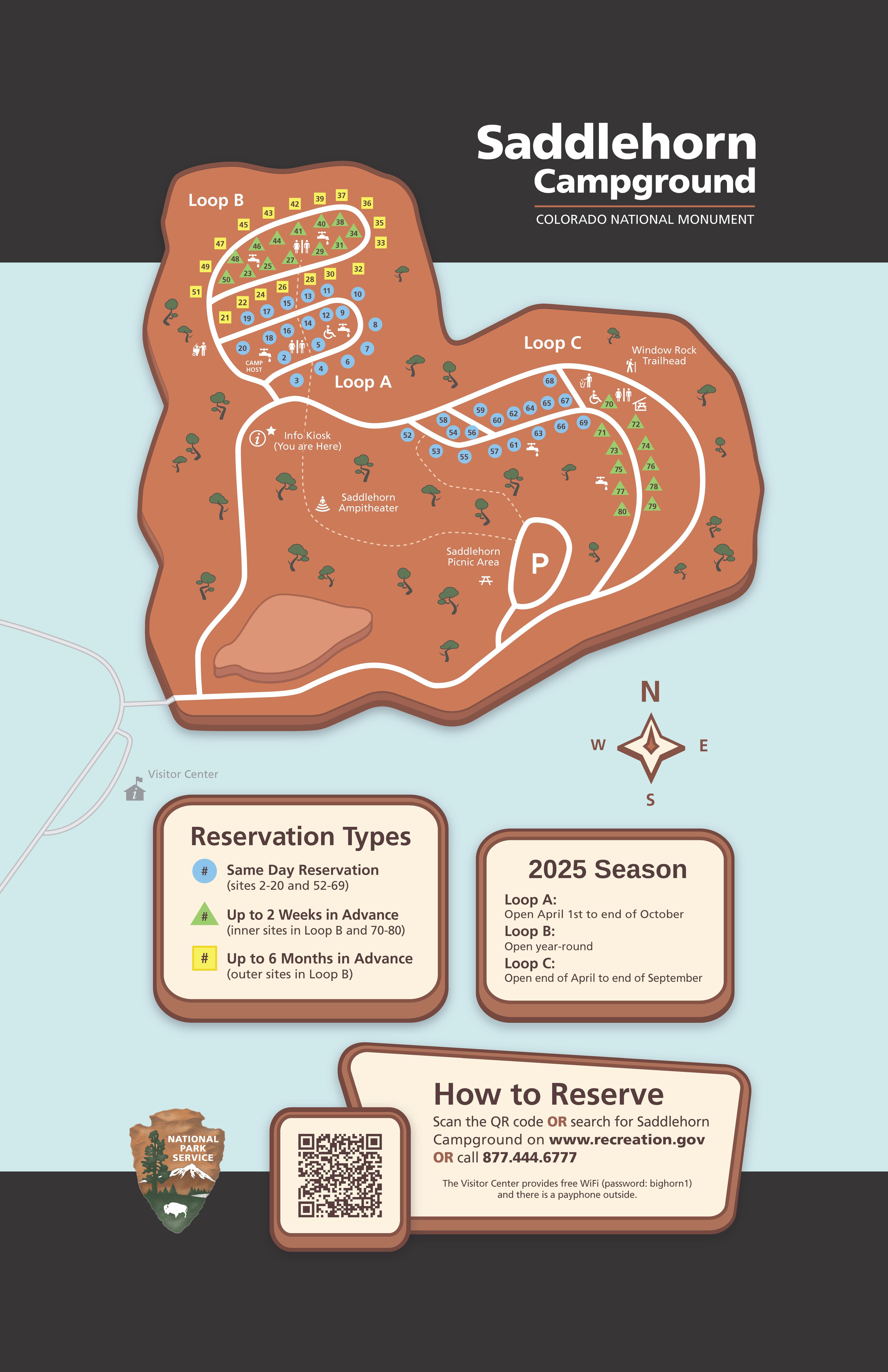 The 2025 Saddlehorn campground map