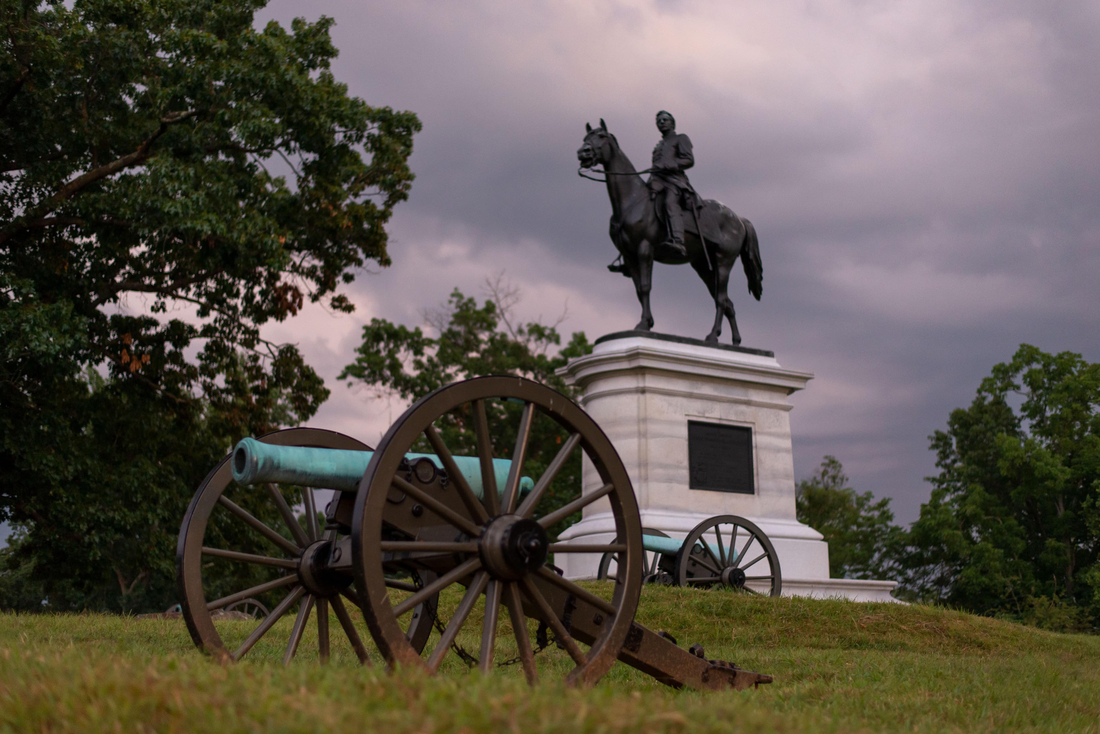 This statue of Henry Slocum sits on Steven's Knoll near Culp's Hill.