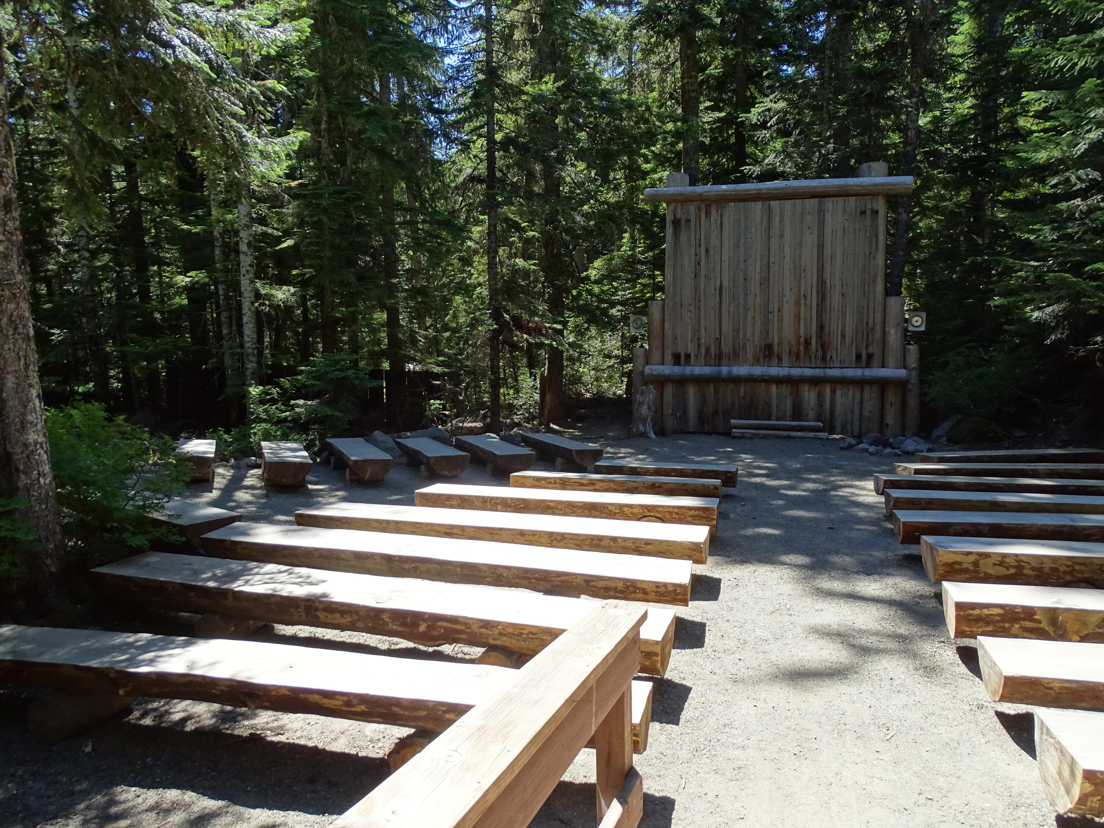 The amphitheater at Cougar Rock where junior ranger and evening programs are held.