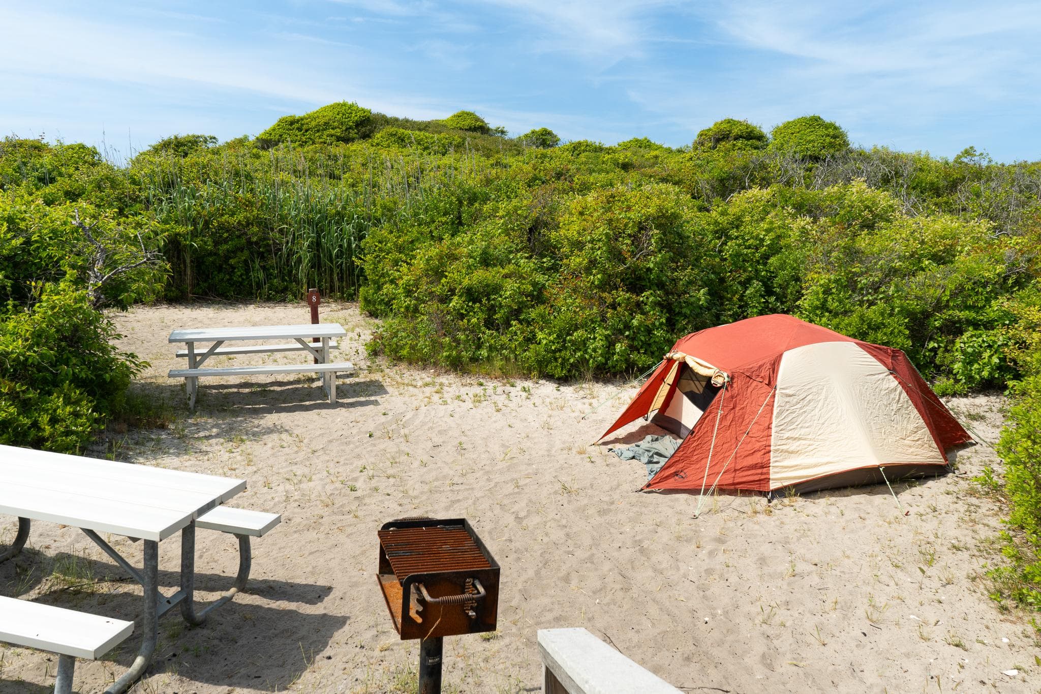 A typical campsite at Watch Hill.