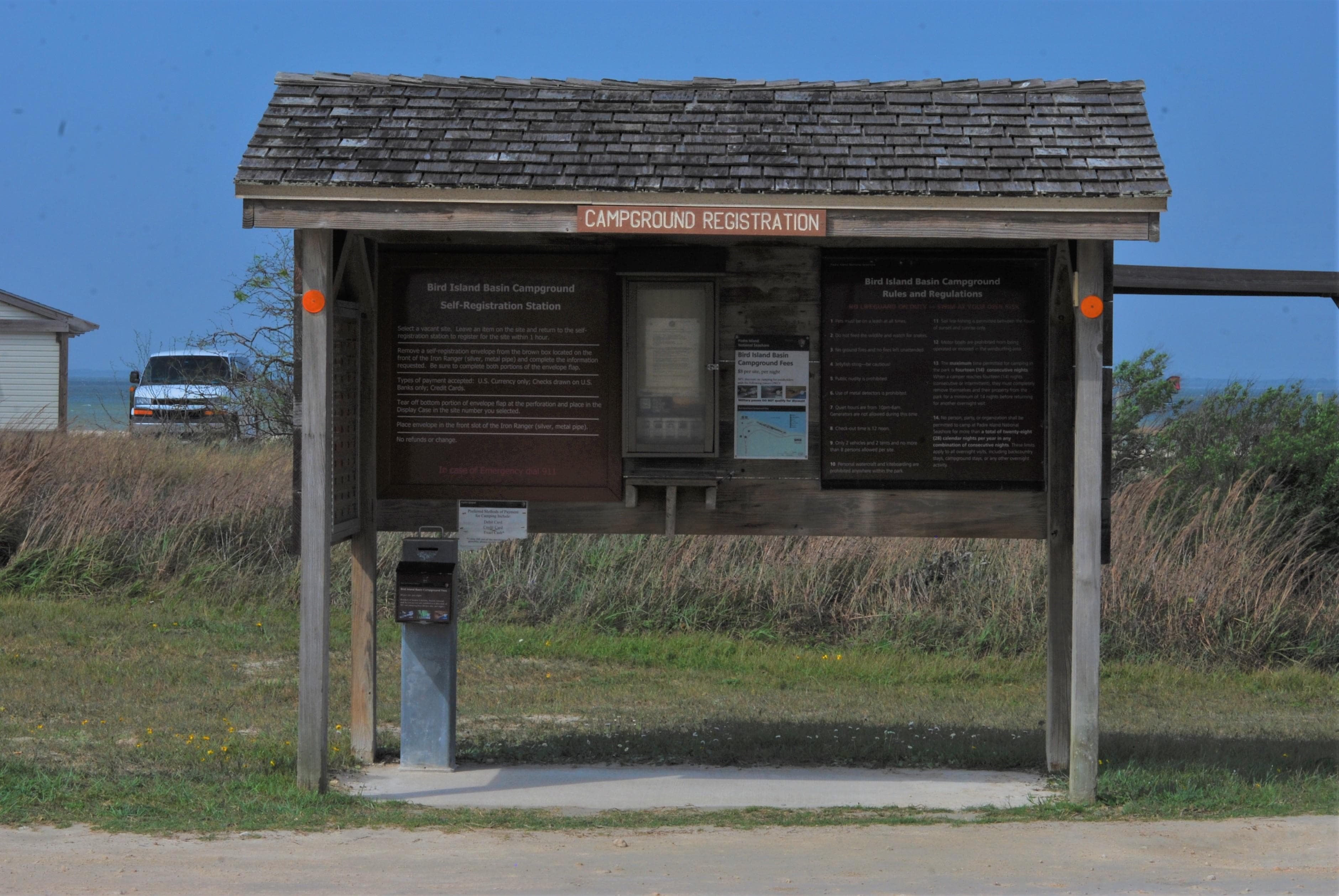 For more information about camping and registration at Bird Island Basin, stop at the kiosk