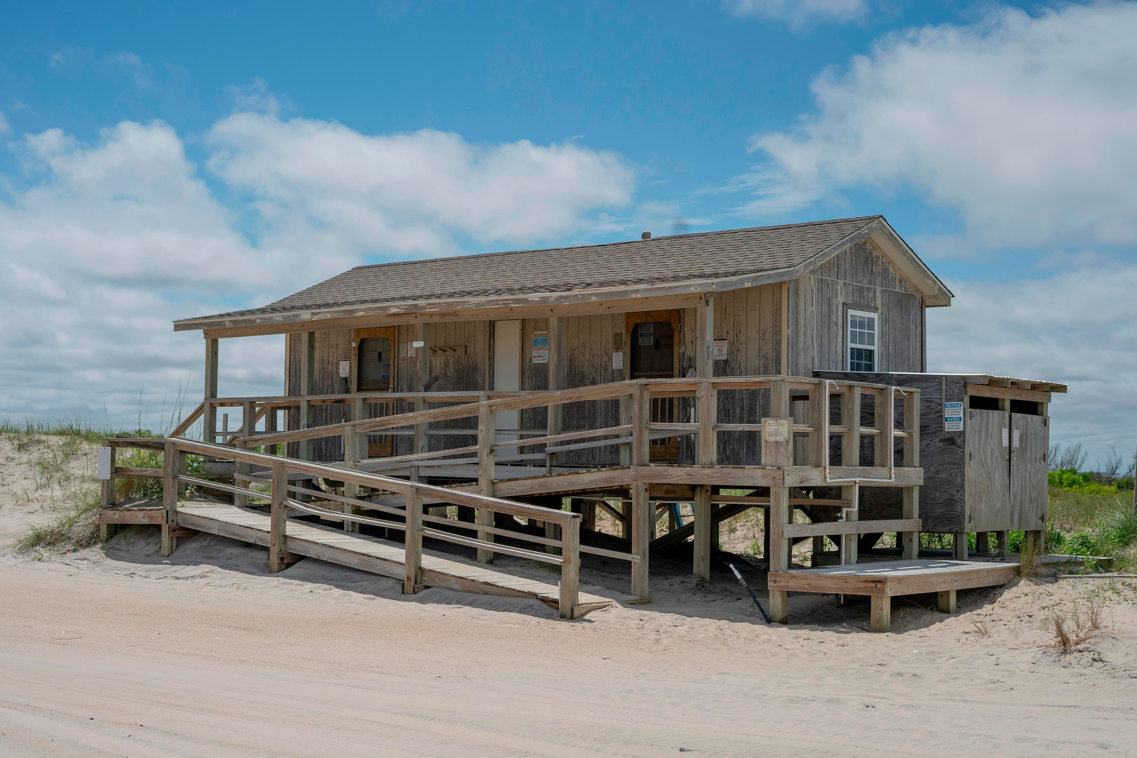 Visitors can take a shower before heading off North Core Banks