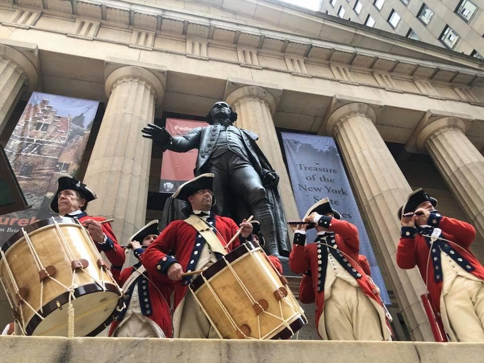 Old Barracks Fifes and Drums in lower Manhattan, Federal Hall