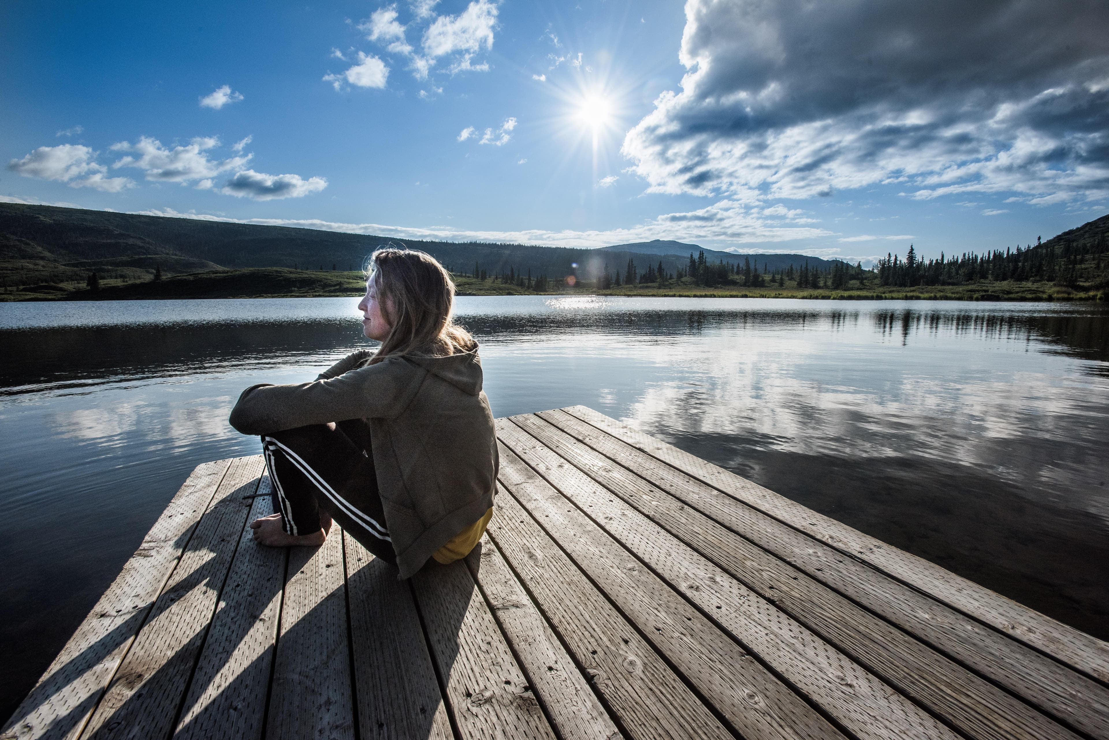 Wonder Lake is too chilly for most swimmers, but can make for a very scenic spot.