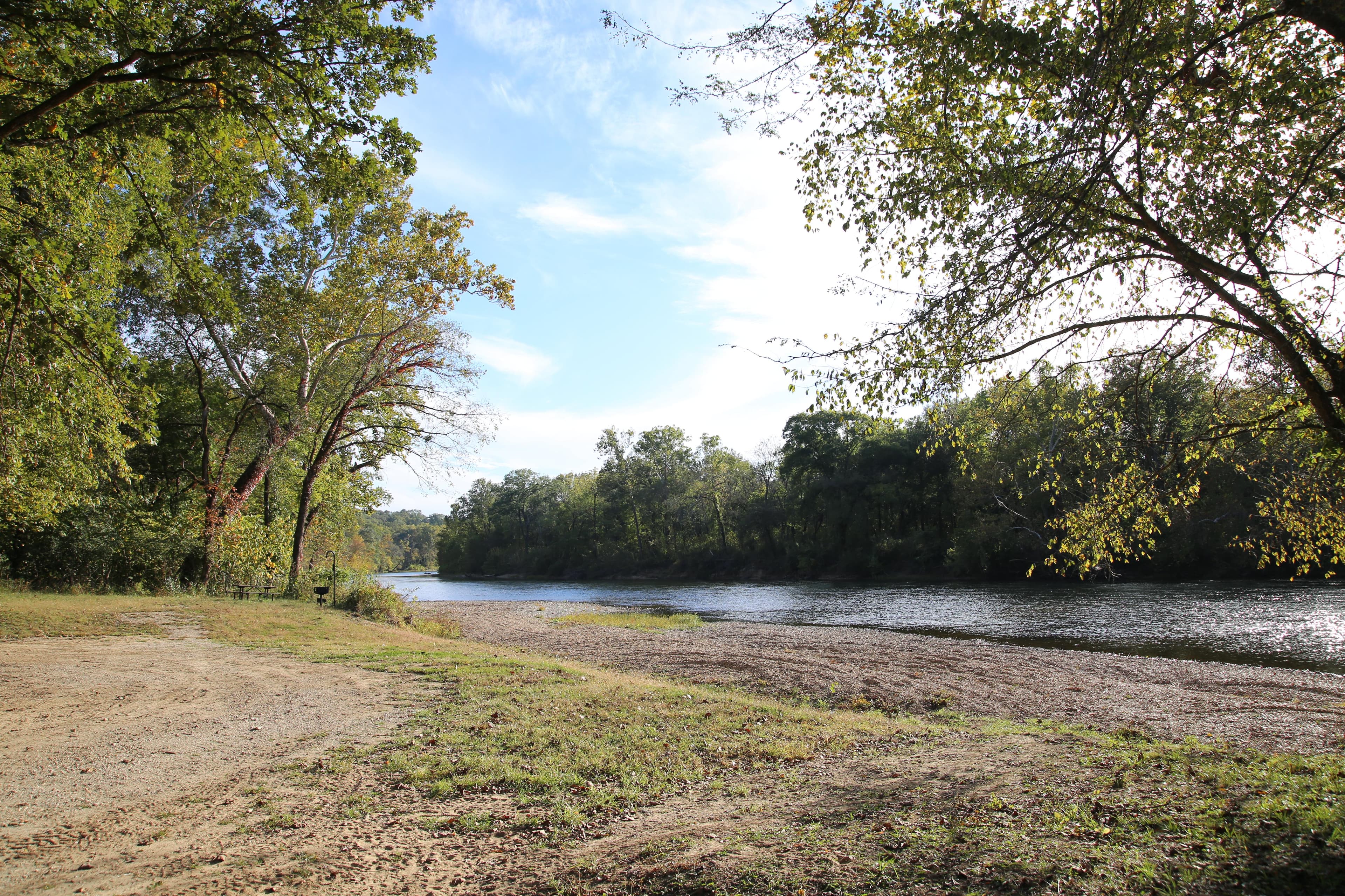 Campsites at Clubhouse are only a short walk from the river's edge.