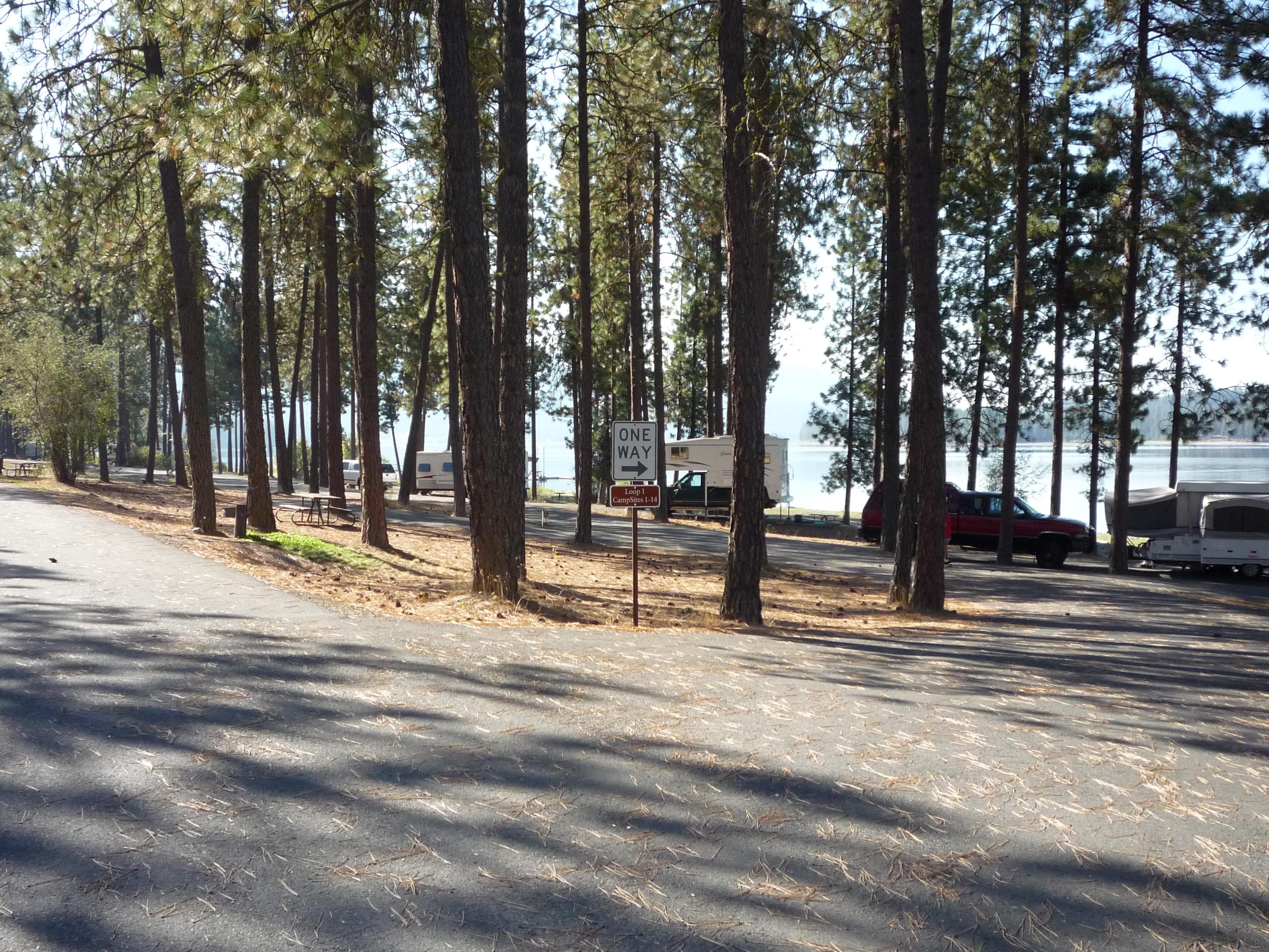 A campground loop at Gifford Campground.