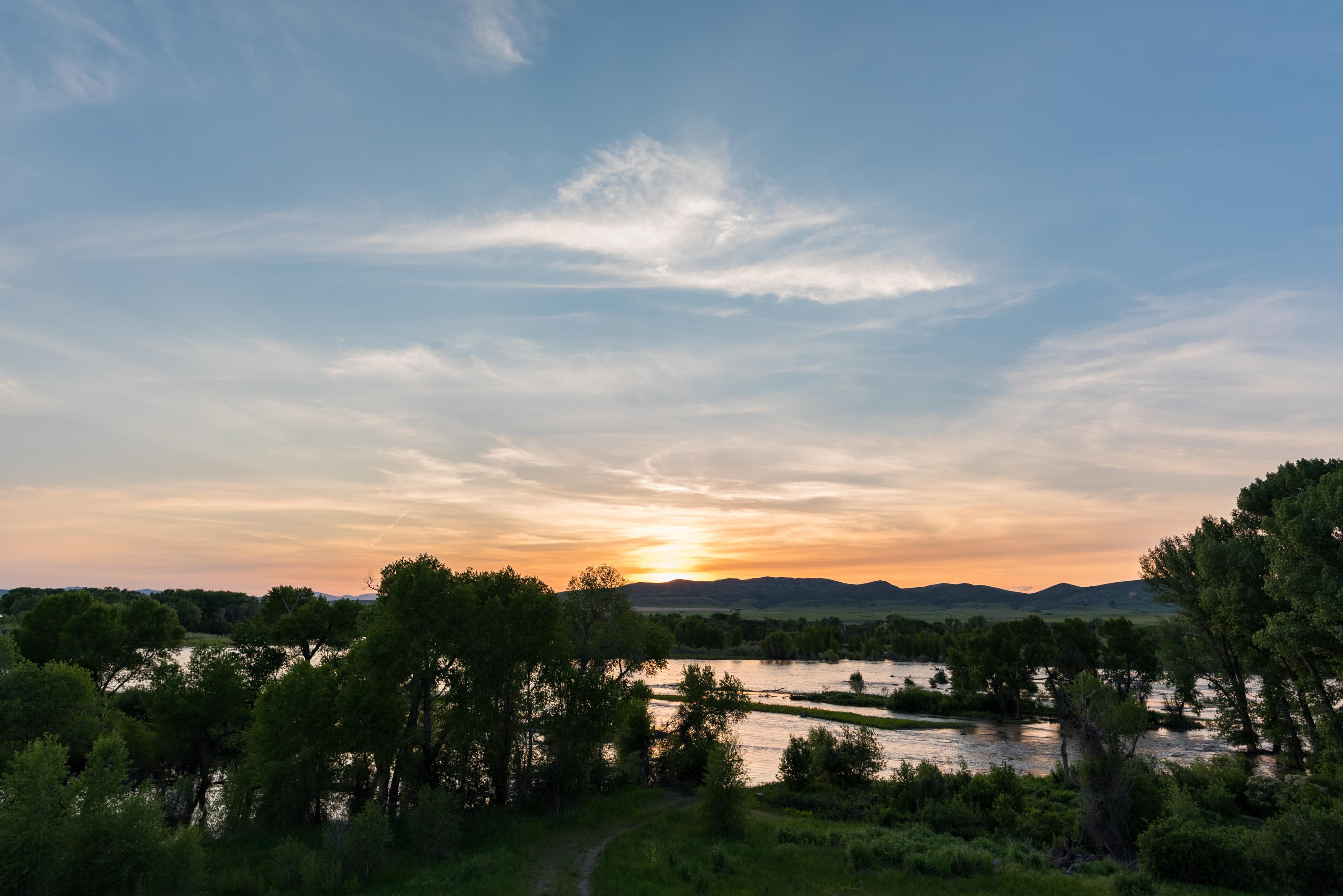Sunset over Missouri River headwaters