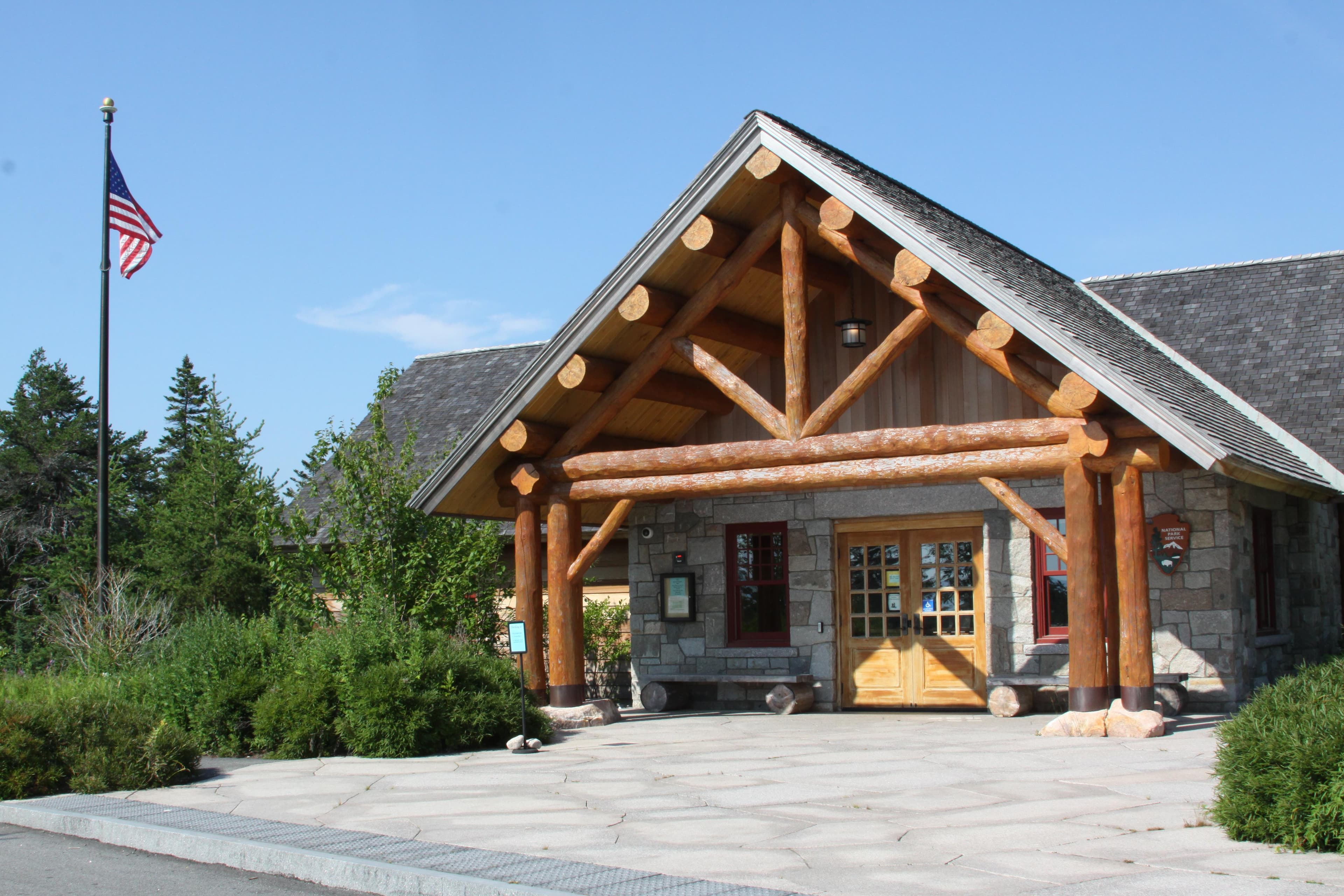 Campers begin their stay by checking in at Schoodic Woods Ranger Station