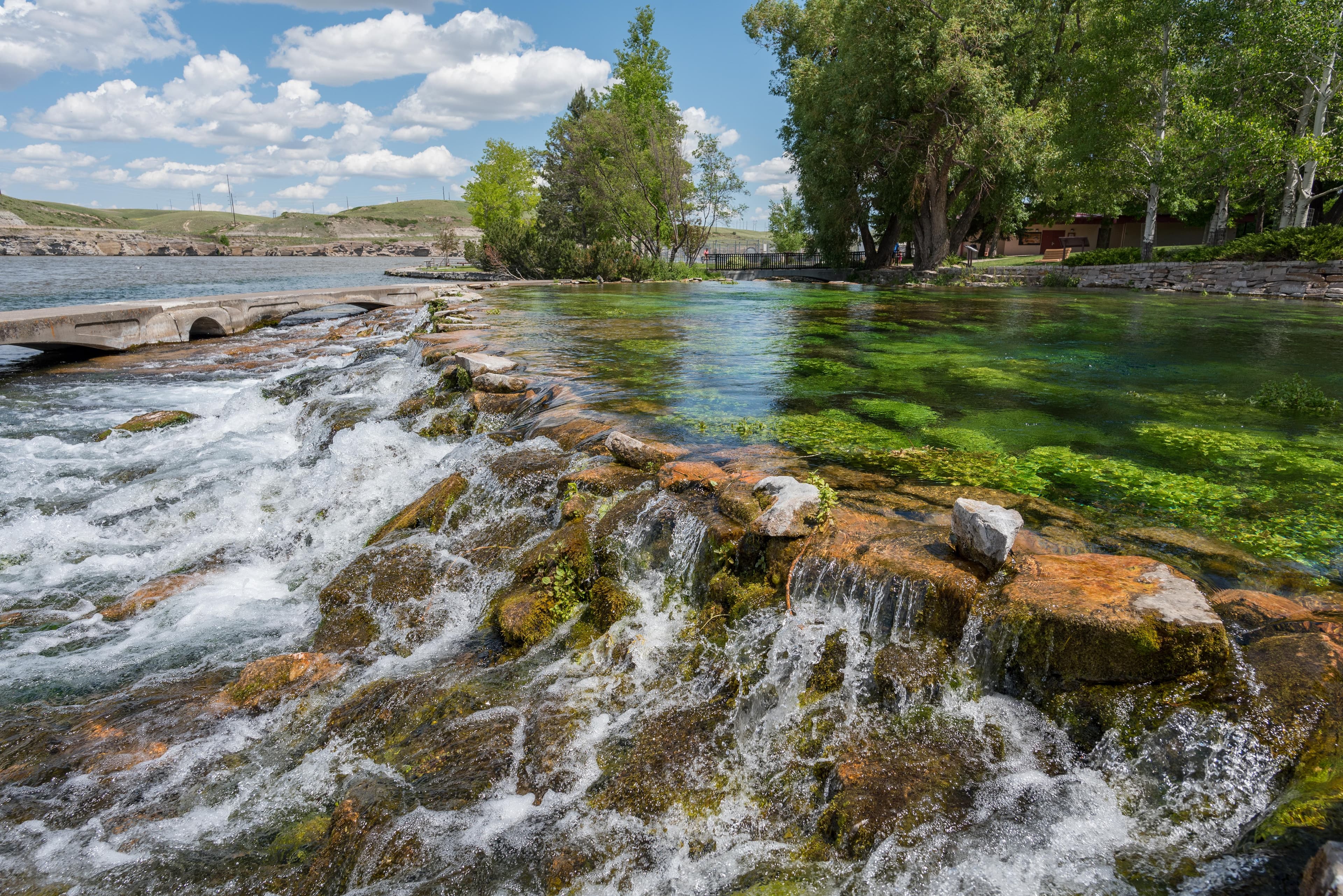 Giant springs is a site along the Lewis and Clark National Historic Site located in Great Falls, Montana