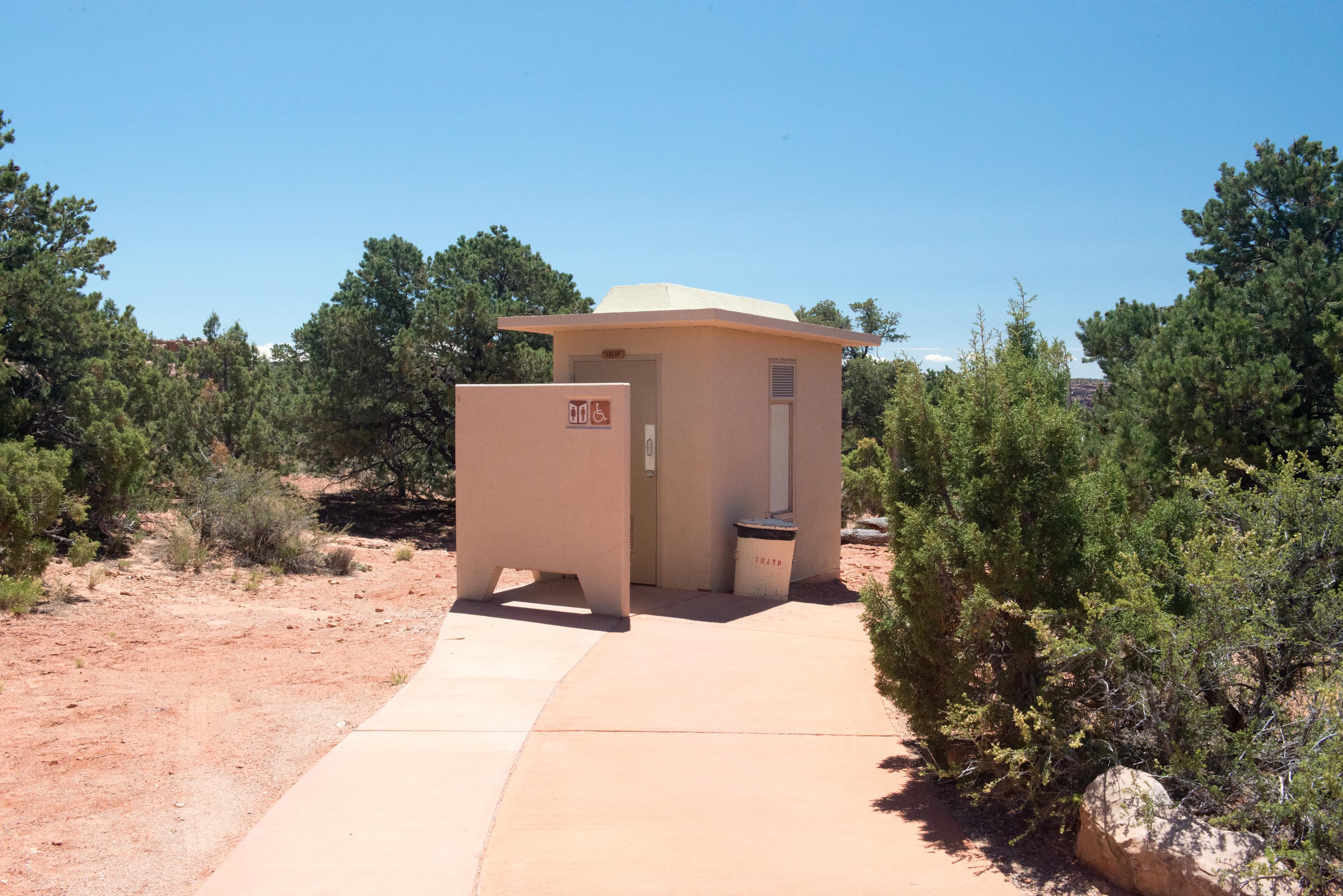 Vault toilets are available at Island in the Sky Campground. There is no water.